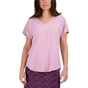 TRANQUILITY COLORADO CLOTHING BLACK LADIES' V-NECK KNIT‎ TOP SZ L NWT